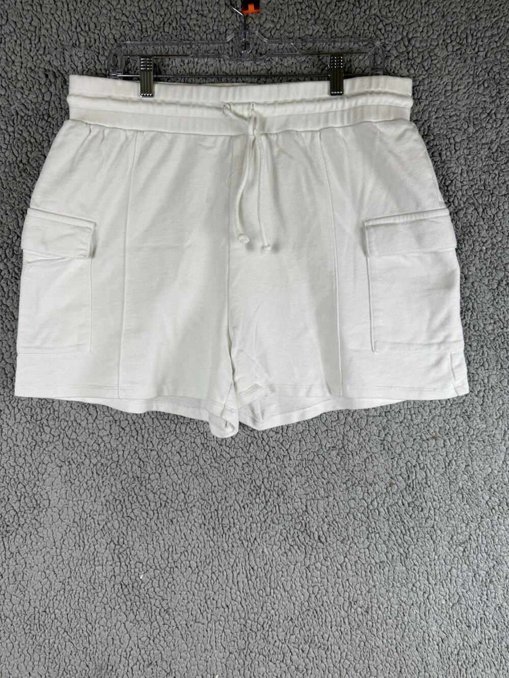 Daily Practice Anthropologie Drawcord Waist Cargo Sweat Shorts White Size L